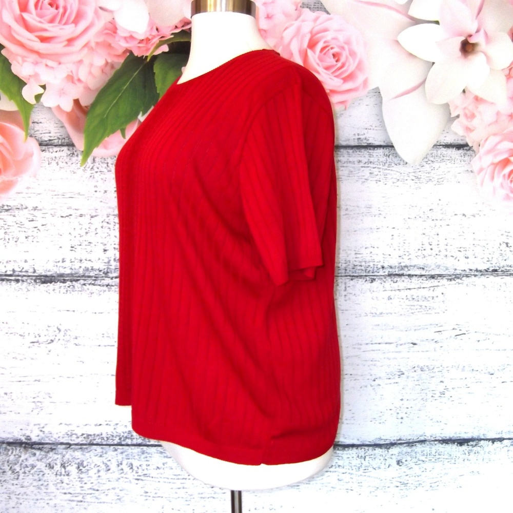Alfred Dunner Red Short Sleeve Sweater Size 3X - Picture 3 of 8